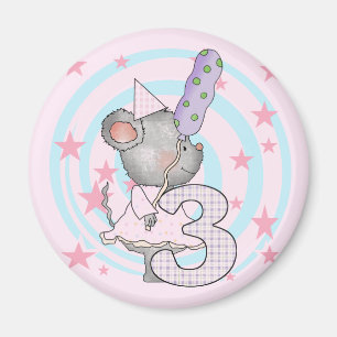 Aimant 3èmes T-shirts et cadeaux d'anniversaire de souris
