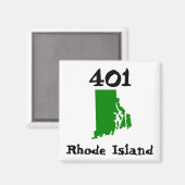Aimant 401, indicatif régional de Rhode Island (Recto/Verso)