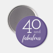 Aimant 40 et fabuleux | Typographie violet et blanche (Recto/Verso)