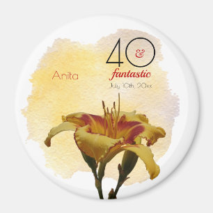 Aimant 40 & Fantastique Anniversaire Jaune & Rouge