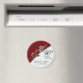 Aimant 40e anniversaire de la florale de Ruby Mariage Kee (In Situ (Lave-vaisselle))