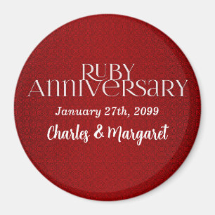 Aimant 40e anniversaire de mariage rubis