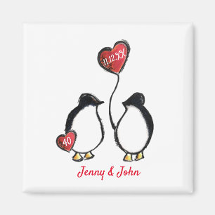 Aimant 40e anniversaire du mariage de rubis de Penguin