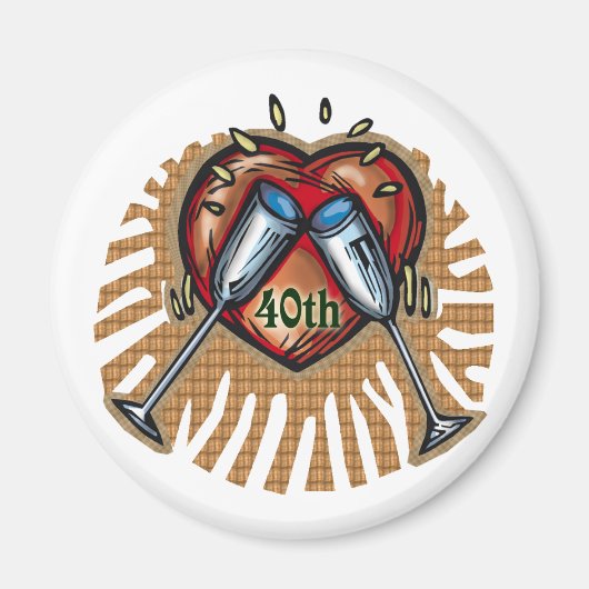 Aimant 40e anniversaire du mariage t (Devant)