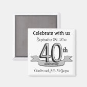 Aimant 40e anniversaire Enregistrer la date Favoris de la (Recto/Verso)