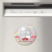 Aimant 40e anniversaire Ruby Hearts for Photo (In Situ (Lave-vaisselle))