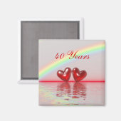 Aimant 40e Anniversary Ruby Hearts (Recto/Verso)