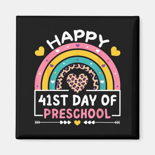 Aimant 41 Days Of School Happy 41st Day Of Preschool Teac (Devant)