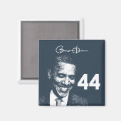 Aimant 44ème Président : Le Président Obama avec sa signa (Recto/Verso)