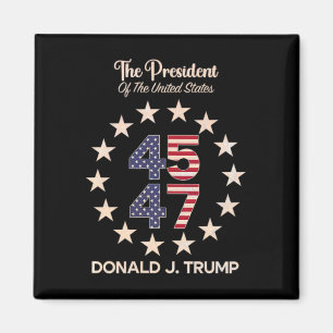 Aimant 45 47 Donald Trump 2024 Drapeau américain (sur Byc