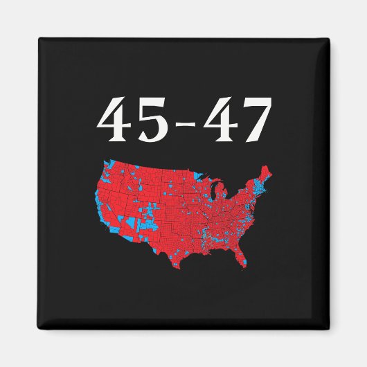 Aimant 45 47 Trump Election Map 2024 (Devant)