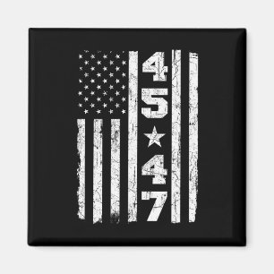 Aimant 45 47 Trump Vintage Usa Drapeau 2024 Président Ell