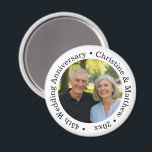 Aimant 45th Wedding Anniversary Add Your Own Couple Photo<br><div class="desc">This elegant wedding anniversary design can be personalized with the a special photo of the couple,  their names and the date of the anniversary.</div>
