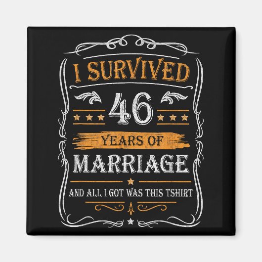 Aimant 46th Wedding Anniversary Shirt Couples Husband Wif (Devant)