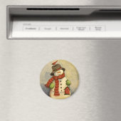 Aimant 4905 Noël des Snowman et Birdhouse (In Situ (Lave-vaisselle))