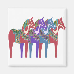 Aimant 4 Chevaux de Dala scandinaves