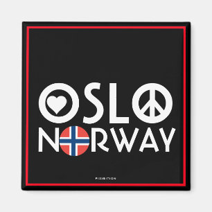 Aimant 4 de paix d'amour d'Oslo Norvège