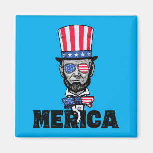 Aimant 4 juillet Abe Lincoln Amérique Bzr Drôle Enfants