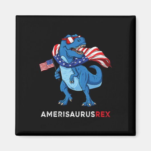 Aimant 4 juillet Amerisaurus T Rex Dinosaur Garçons T (Devant)