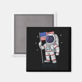 Aimant 4 juillet astronaute USA American Flag Fun Patrio (Recto/Verso)
