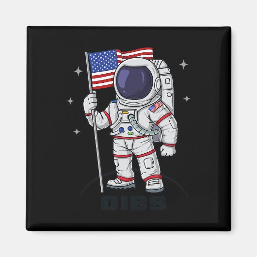 Aimant 4 juillet astronaute USA American Flag Fun Patrio (Devant)