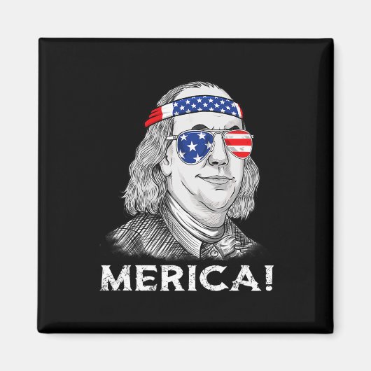 Aimant 4 juillet Ben Franklin Merica USA Garçons Filles E (Devant)