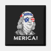 Aimant 4 juillet Ben Franklin Merica USA Garçons Filles E (Devant)