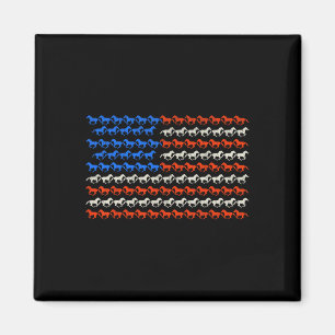 Aimant 4 juillet Drapeau américain Horseback équitation U