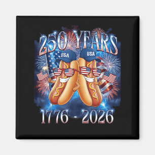 Aimant 4 juillet drôle hotdog 250e anniversaire USA