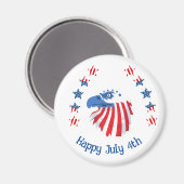 Aimant 4 juillet Eagle et mini drapeaux américains (Recto/Verso)