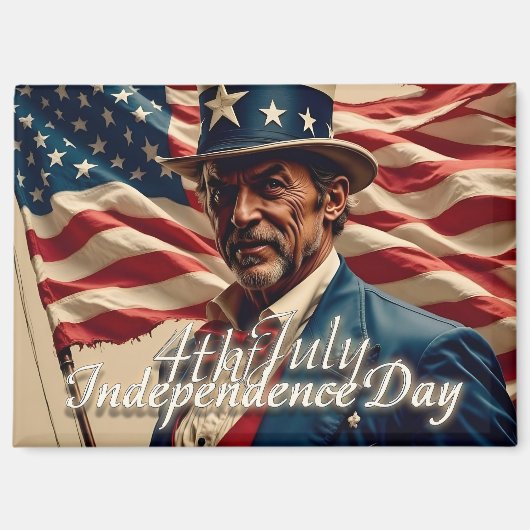 Aimant 4 juillet - Esprit d'indépendance (Recto)