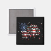 Aimant 4 juillet États-Unis Fireworks (Recto/Verso)