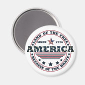 Aimant 4 juillet heureux (Recto/Verso)