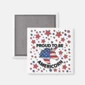 Aimant 4 juillet mignonne rouge, blanc et bleu américain (Recto/Verso)