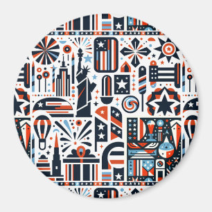 Aimant 4 juillet Motif génératif