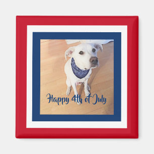 Aimant 4 juillet rouge, blanc, bleu mignon Chien chiot bl