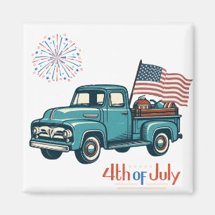 Aimant 4 juillet rustique/vintage