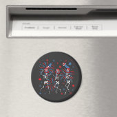 Aimant 4 juillet Skeletons Cercle (In Situ (Lave-vaisselle))