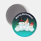 Aimant 4 motoneiges de Noël (Recto/Verso)