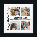 Aimant 4 Photo Collage Best Mom Ever<br><div class="desc">4 Photo Collage Best Mom Ever. It's a modern Personalized Modern Personalized Mother's day 4 photo collage template for mothers,  mom,  grandma,  aunt. Customize with your own photos and text of your interest</div>