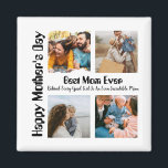 Aimant 4 Photo Collage Best Mom Ever<br><div class="desc">4 Photo Collage Best Mom Ever. It's a modern Personalized Modern Personalized Mother's day 4 photo collage template for mothers,  mom,  grandma,  aunt. Customize with your own photos and text of your interest</div>