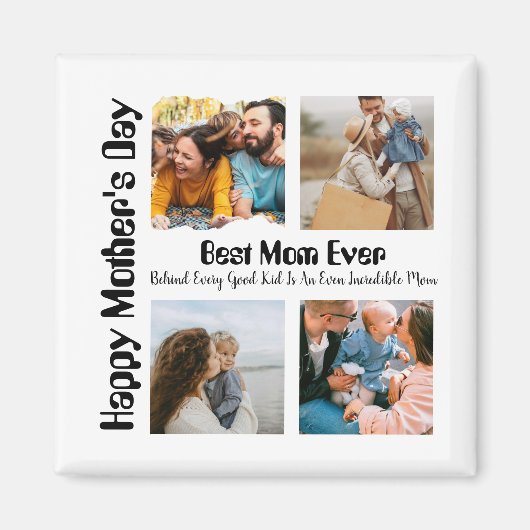 Aimant 4 Photo Collage Best Mom Ever (Devant)