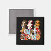 Aimant 4e année garçons Éclair boulon de football de base (Recto/Verso)