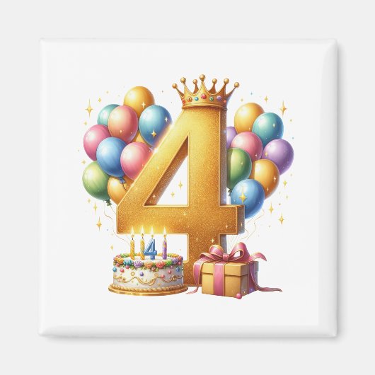 Aimant 4e anniversaire en or (Devant)
