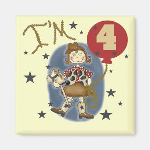 Aimant 4e Cowgirl Tshirts et cadeaux d'anniversaire