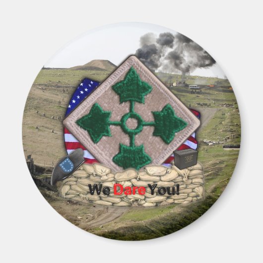 Aimant 4e division d'infanterie patch irak vétérans de gu (Devant)