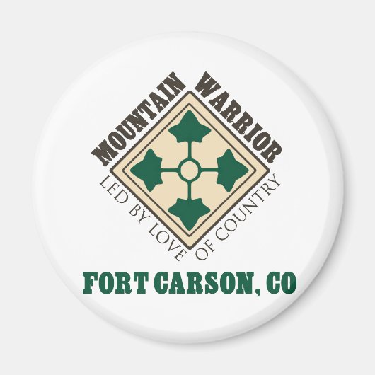 Aimant 4e ID Mountain Warrior Fort Carson (Devant)