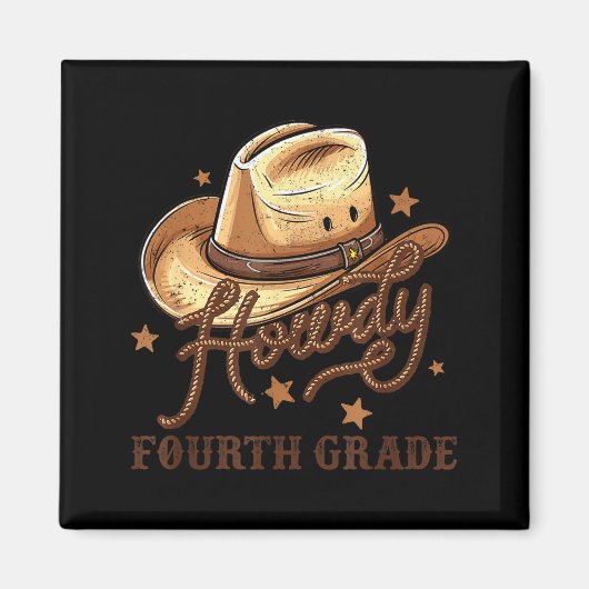 Aimant 4th Grade Teacher Rodeo Country Western Howdy Four (Devant)