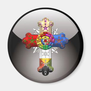 Aimant [500] Croix attrayante (Croix rose)