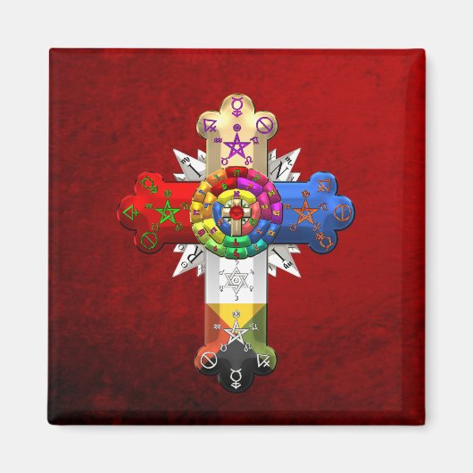 Aimant [500] Rosy Cross (Croix Rose) (Devant)